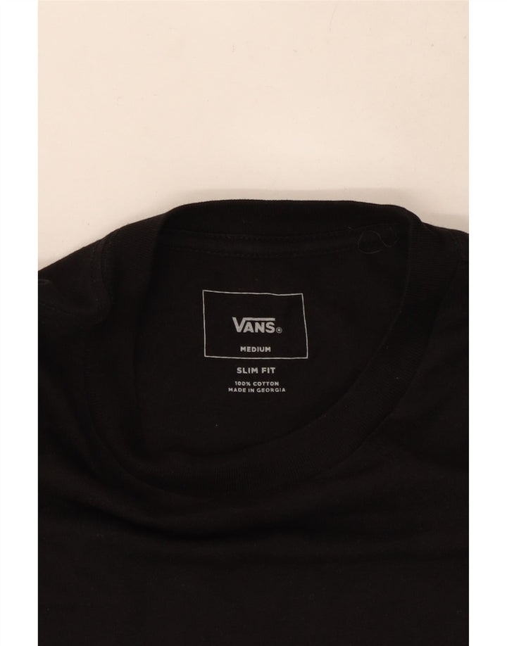 Vans Herre Slim Fit Grafisk T-Shirt Top Medium Sort Bomuld