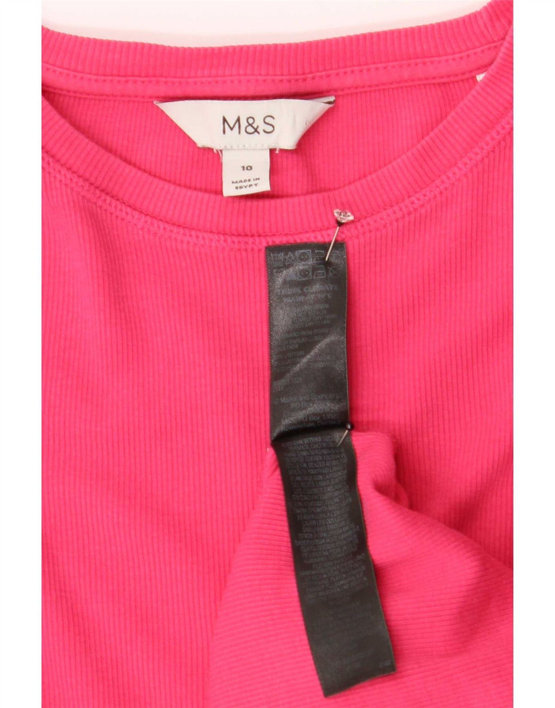 Marks & Spencer Dame Top Langærmet UK 10 Lille Pink Bomuld