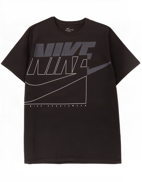 Nike Herre Athletic Cut Grafisk T-Shirt Top Stor Sort Bomuld