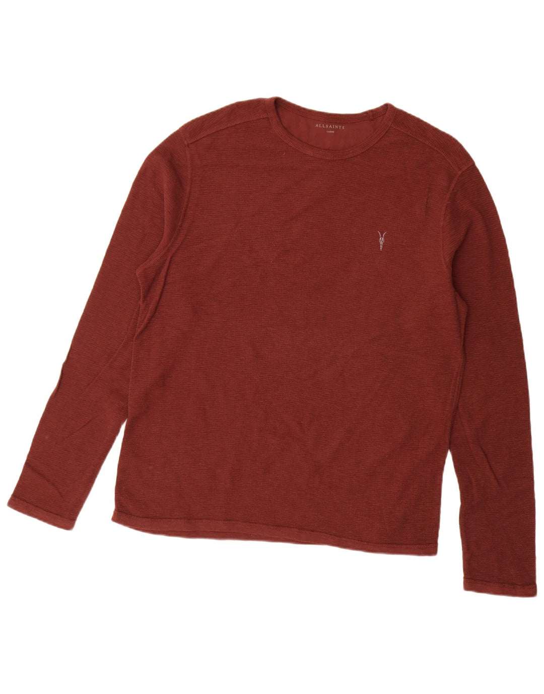 All Saints Herre Top Langærmet Stor Maroon Bomuld