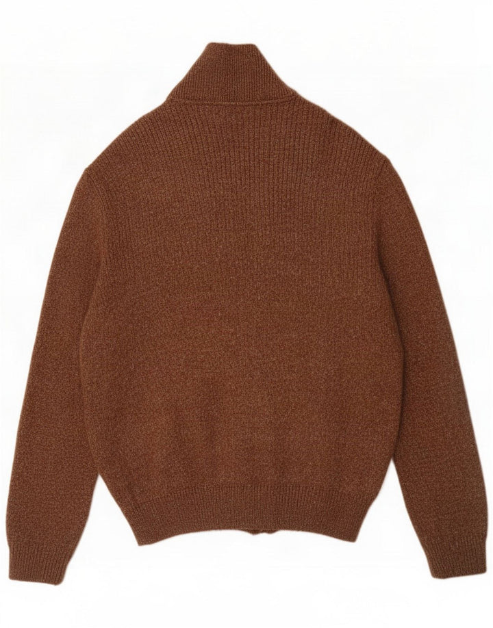 Sercap Herre Cardigan Sweater Medium Brun Colourblock