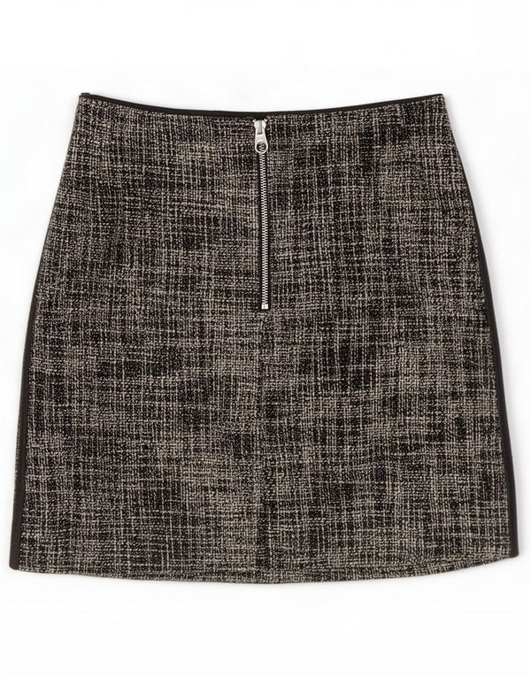 Karen Millen Womens Mini Skirt US 8 Medium W27 Black Check Cotton