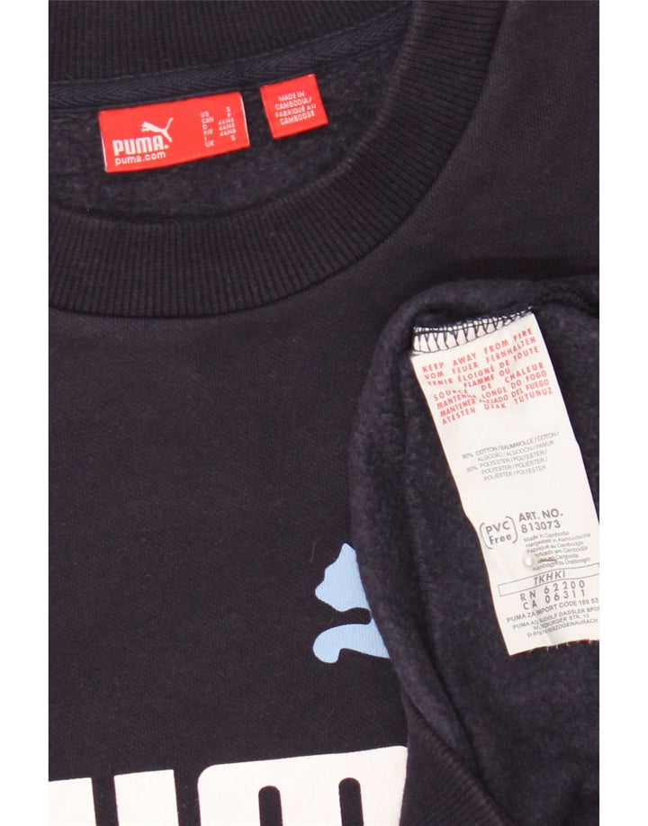Puma grafisk sweatshirt til mænd, lille marineblå bomuld