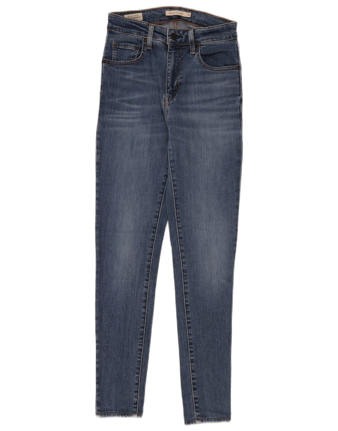 LEVI'S Dame 721 Skinny Jeans med høj talje W26 L32 Blå Bomuld