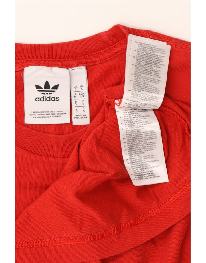 Adidas Herre T-Shirt Top Lille Rød Bomuld