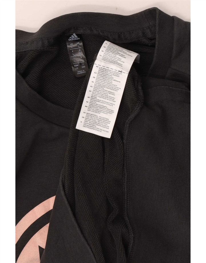 Adidas Herre Graphic Regular Fit Sweatshirt Jumper Large Grå Bomuld