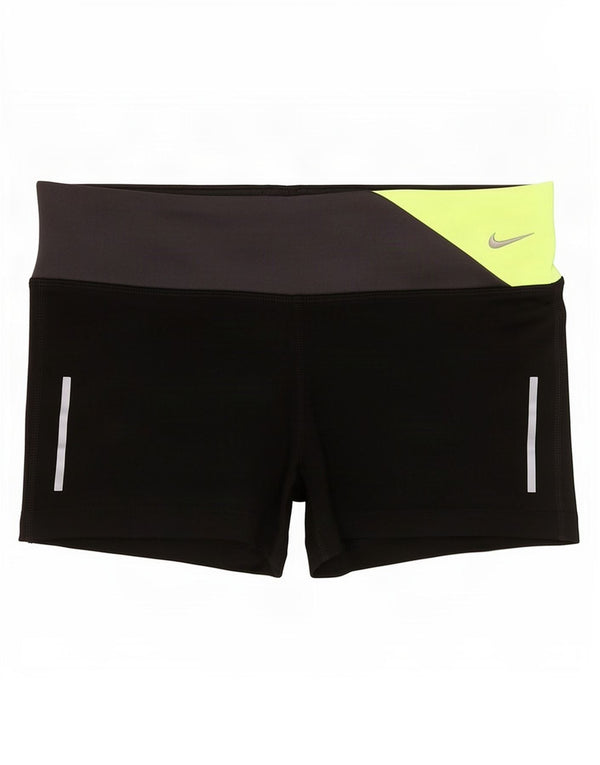 Nike Womens Dri Fit Sport Shorts UK 14 Medium Black Colourblock