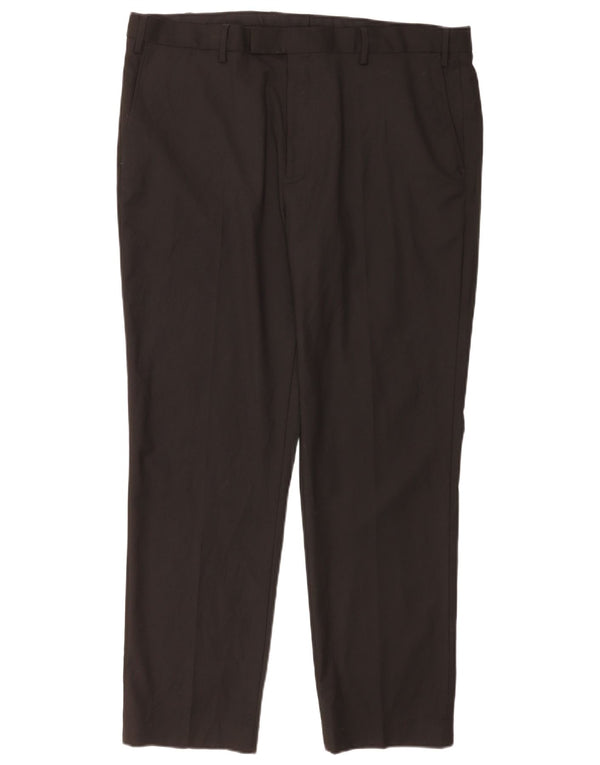 Marks & Spencer Herre Regular Fit Suit Bukser W40 L31 Sort polyester