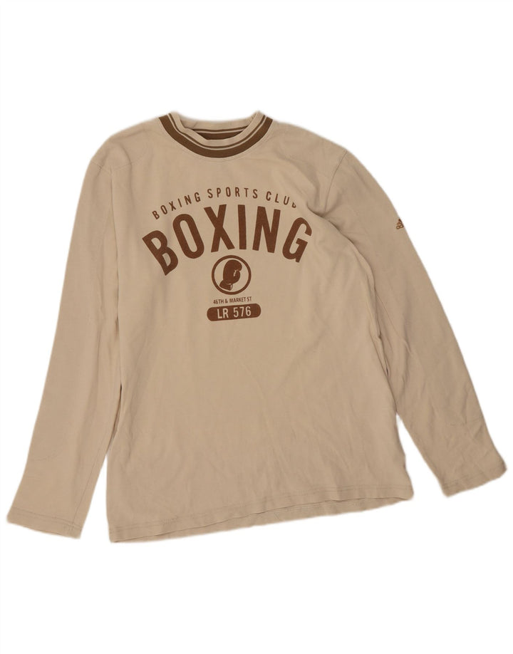 Adidas Herre grafisk top Langærmet lille beige Colourblock Bomuld