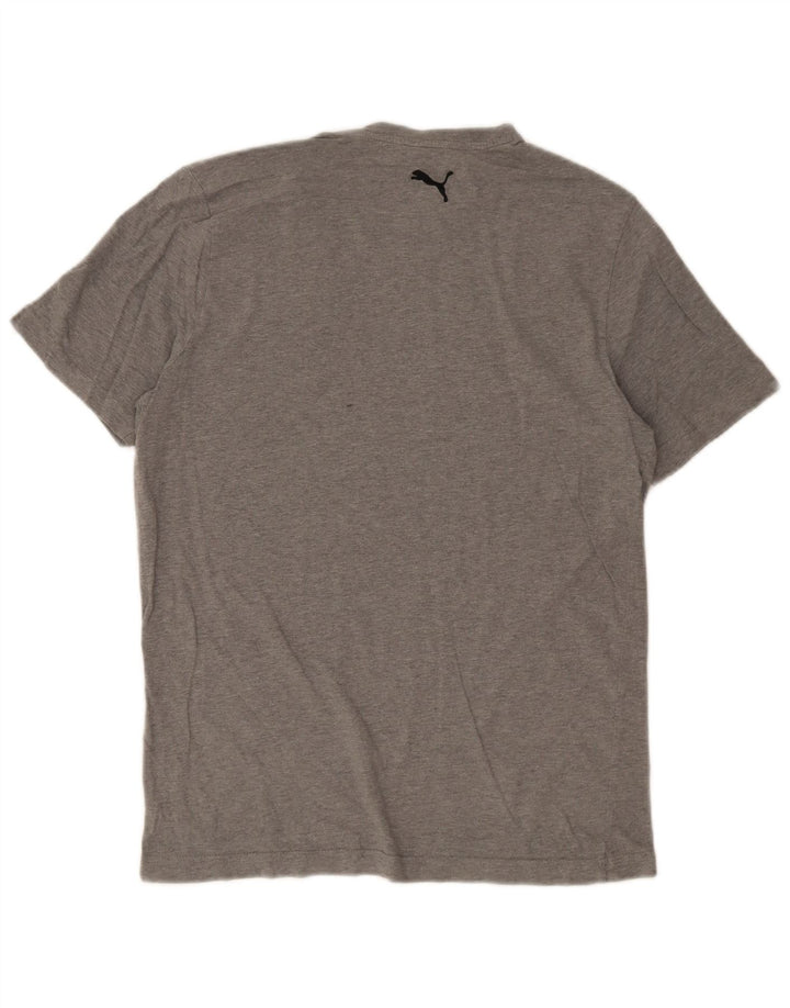 Puma Herre grafisk T-shirt Top Medium Grey Flecked