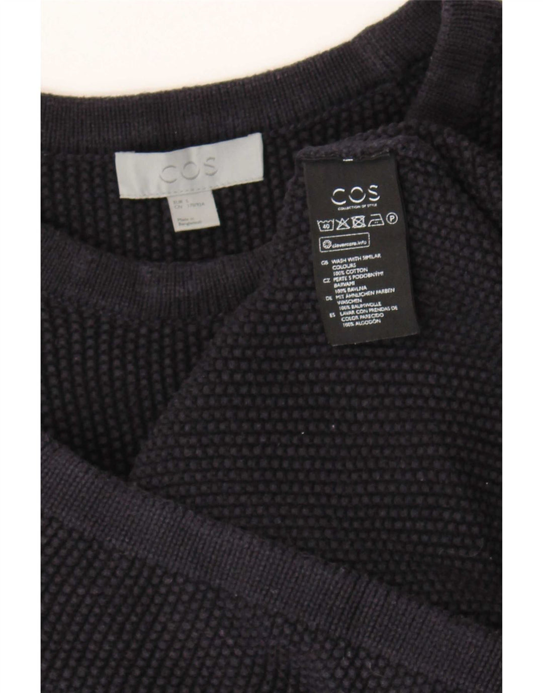Cos Herre Boat Neck Jumper Sweater lille marineblå bomuld