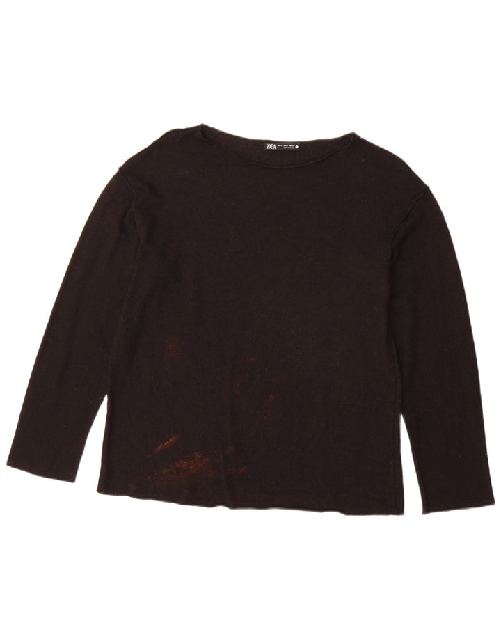 Zara Dame Oversized Top Langærmet UK 10 Lille Sort
