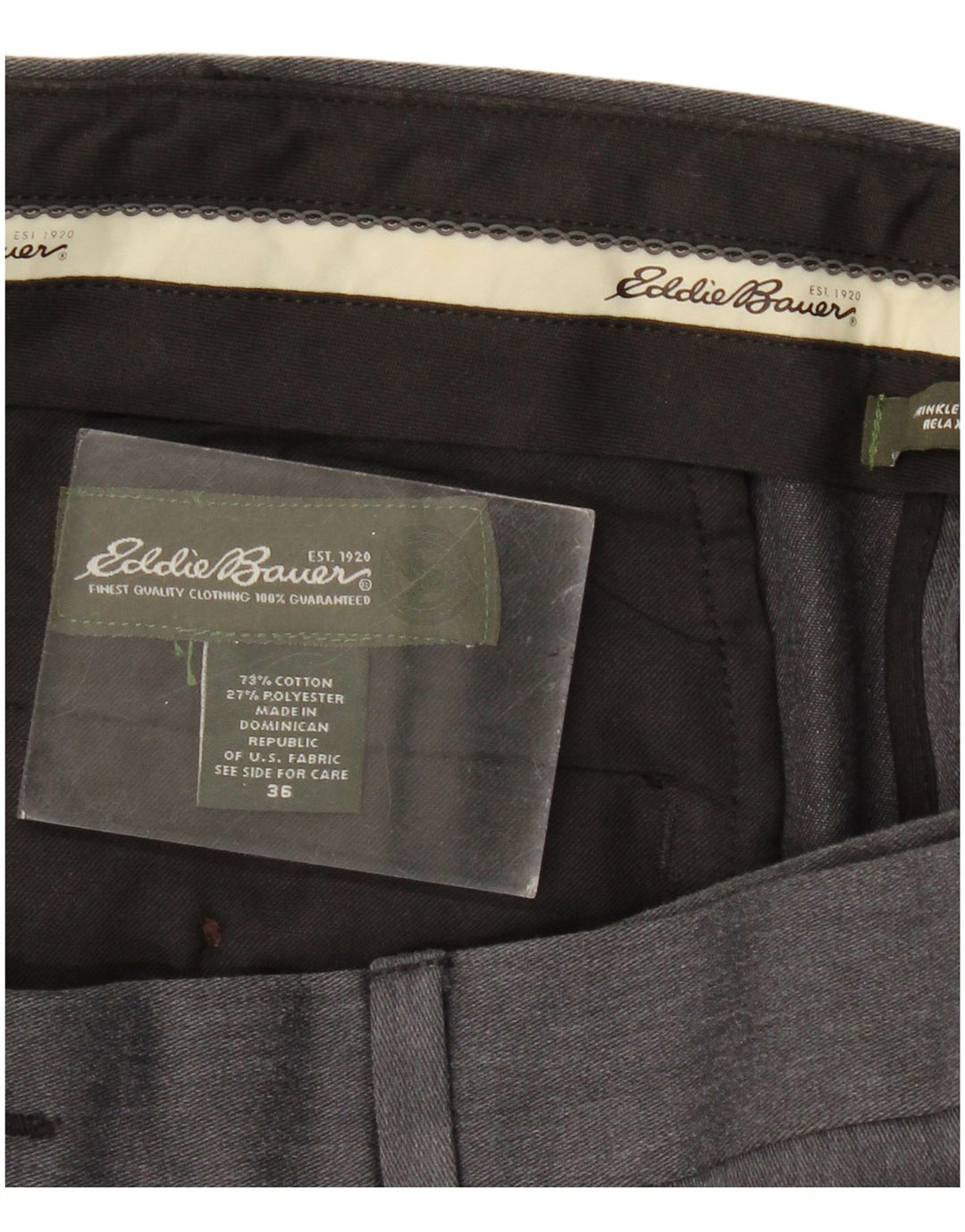 Eddie Bauer Herre Pegged Chino Bukser W36 L31 Grå Klassisk
