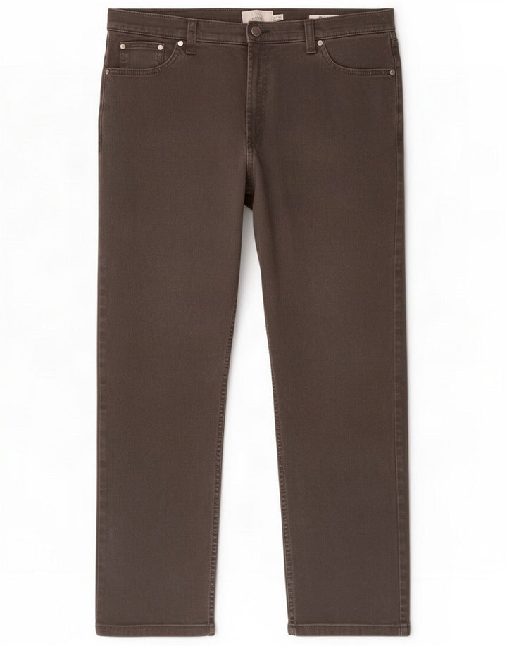 Marks & Spencer Stretch Regular Straight Jeans til mænd W38 L31 Grå Bomuld