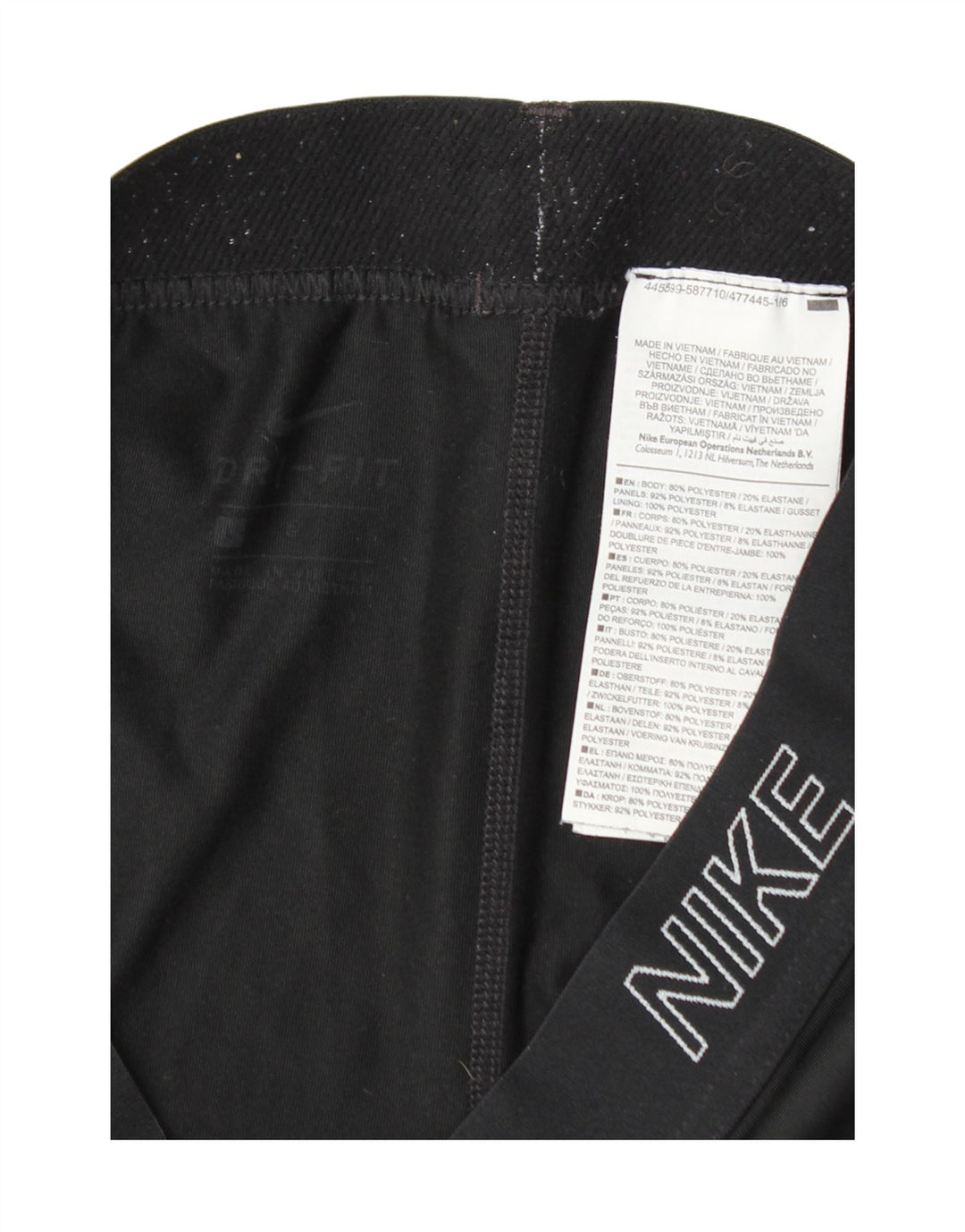Nike Dame Dri Fit Grafiske Capri Leggings UK 14 Stor sort polyester