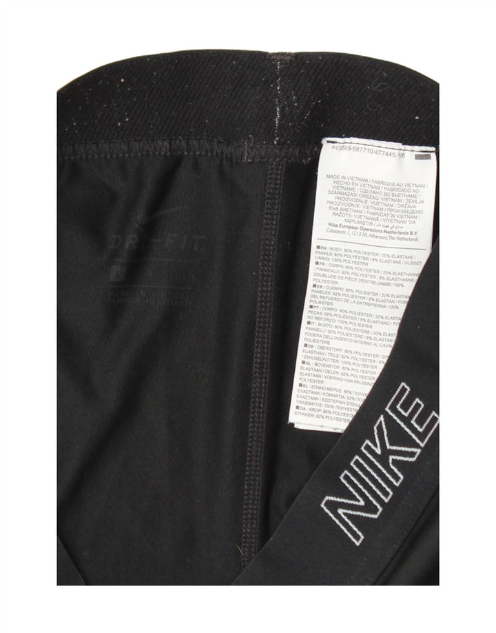 Nike Dame Dri Fit Grafiske Capri Leggings UK 14 Stor sort polyester