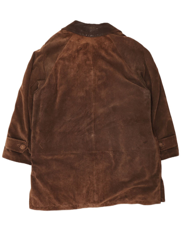 Vintage Dame Oversized Ruskind Windbreaker Coat UK 18 XL Brun