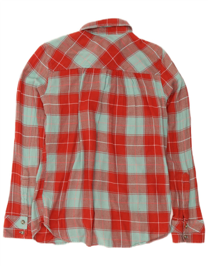 Hurley Dame Flanellskjorte UK 14 Medium Rød Plaid Bomuld