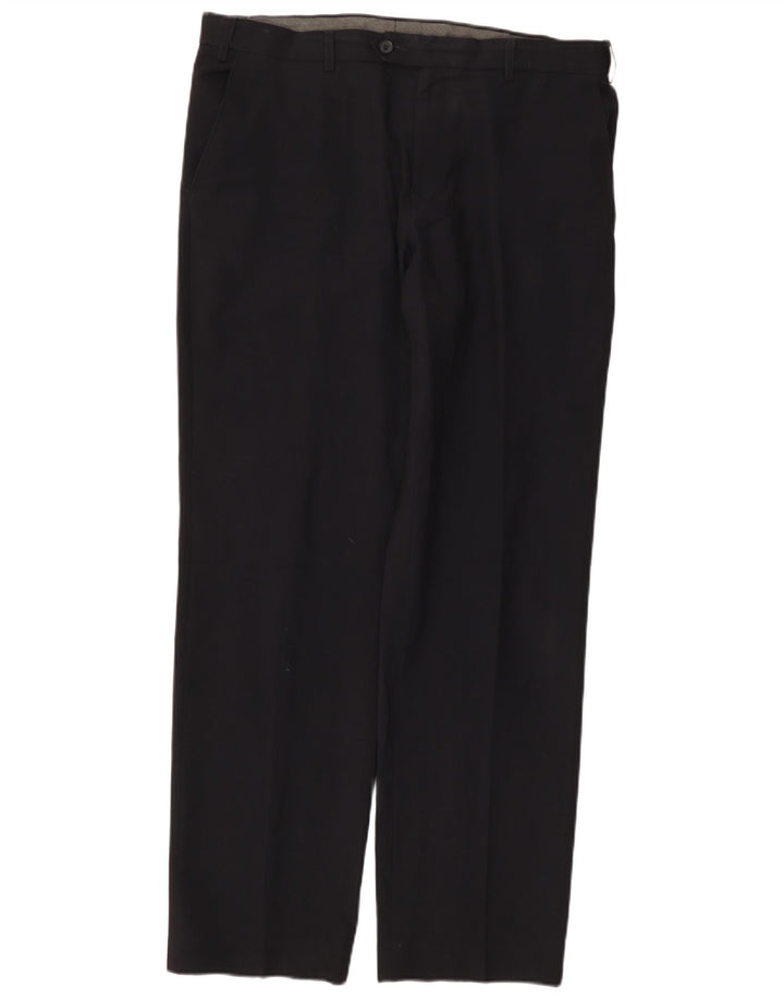 MARKS & SPENCER Herre Regular Fit Suit Bukser W36 L33 Marineblå polyester