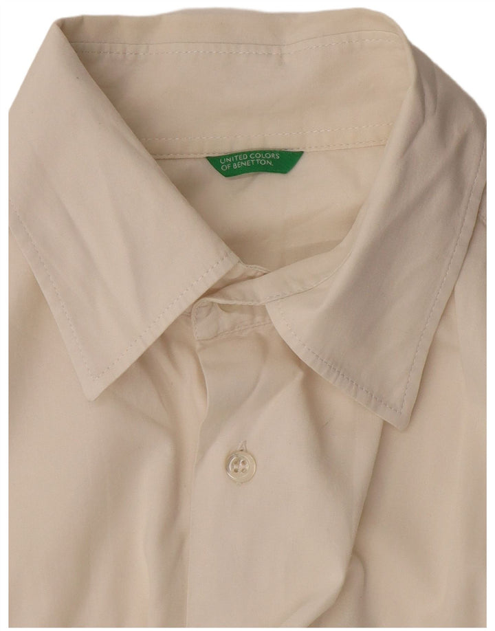 Benetton Kortærmet Herreskjorte Medium Off White