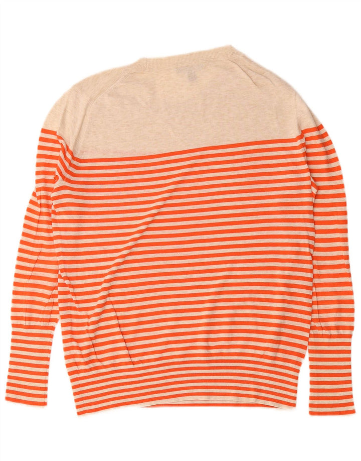 J. Crew dame sweater med rund hals US 6 Medium beige stribet bomuld