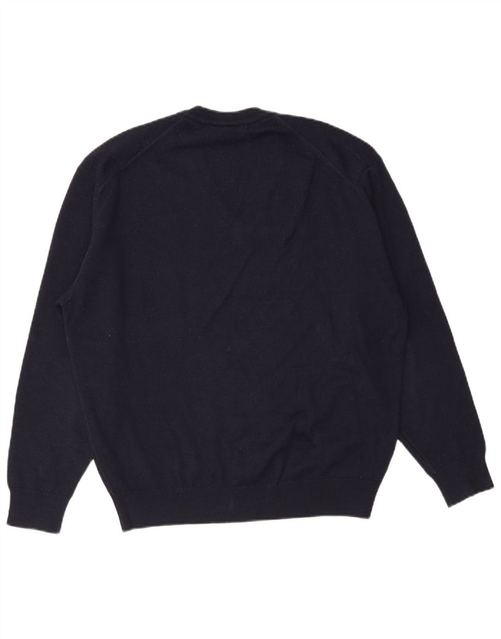 Lacoste Herre V-hals sweater str. 5 Large Marineblå Uld