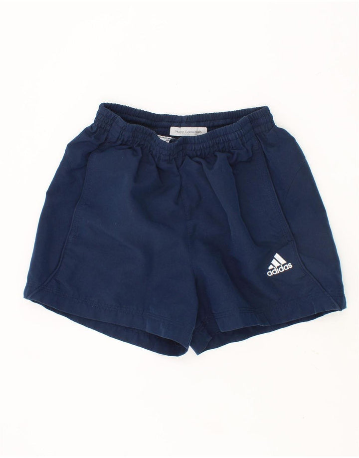 ADIDAS Boys Climalite Sport Shorts 7-8 Years Navy Blue Polyester Vintage Adidas and Second-Hand Adidas from Messina Hembry 