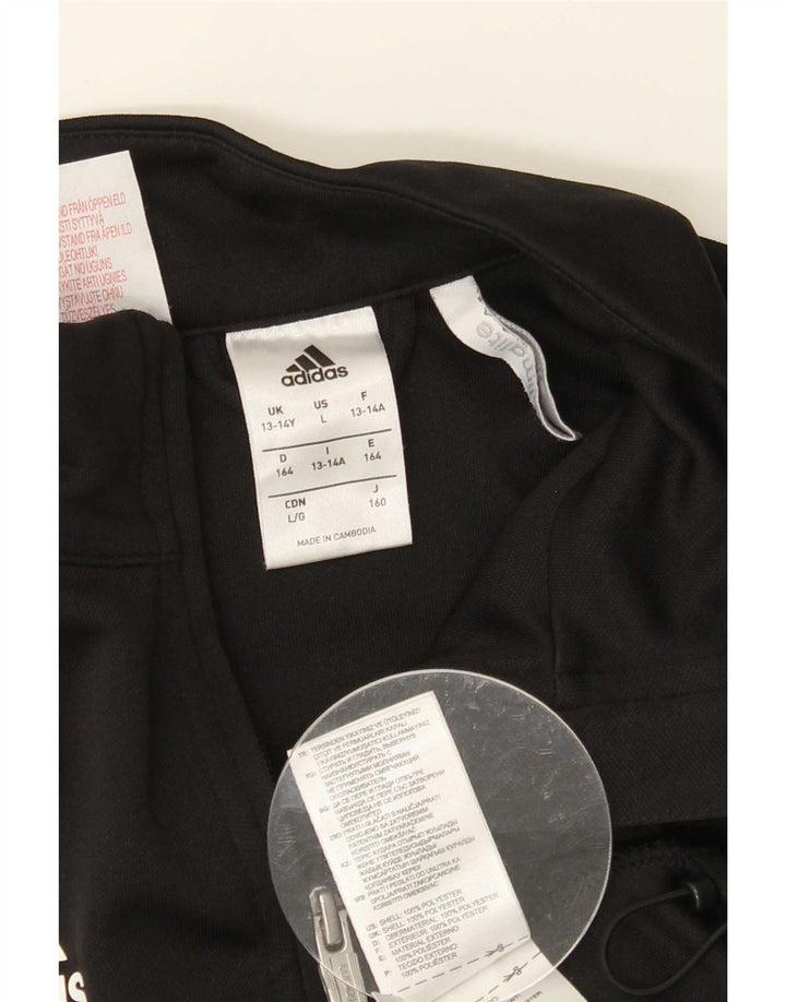 Adidas drenge Climalite træningsdragt topjakke 13-14 år sort polyester