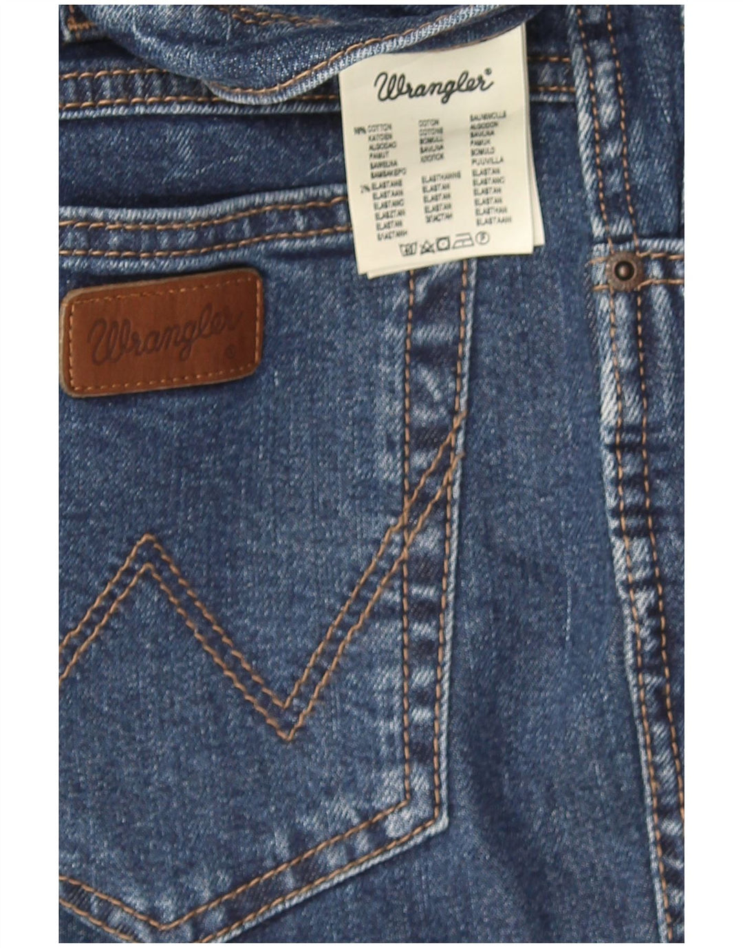Wrangler Herre Regular Fit Straight Jeans W36 L30 Blå Bomuld