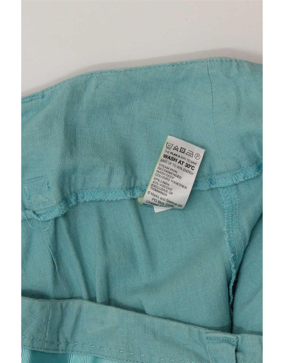 Marks & Spencer Dame Bermuda Chino Shorts UK 16 Large W34 Turkis