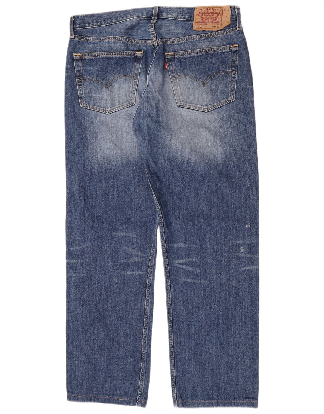 Levi's Herre 501 Straight Jeans W38 L30 Blå Bomuld