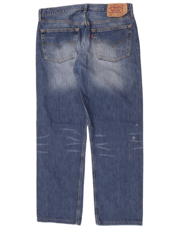 Levi's Herre 501 Straight Jeans W38 L30 Blå Bomuld