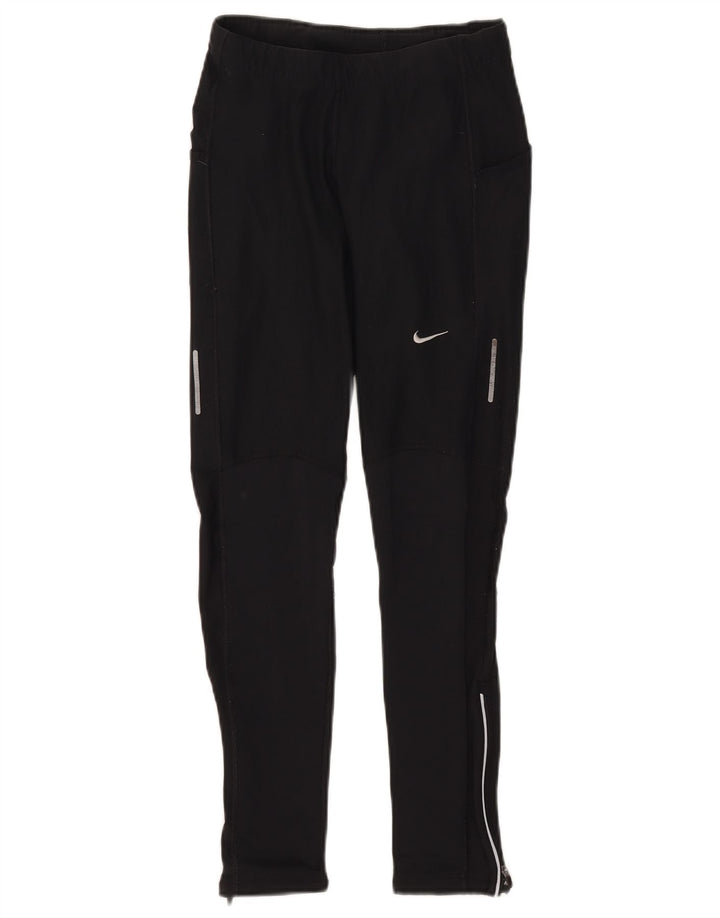 NIKE Womens Dri Fit Leggings UK 8 Small Black Polyester