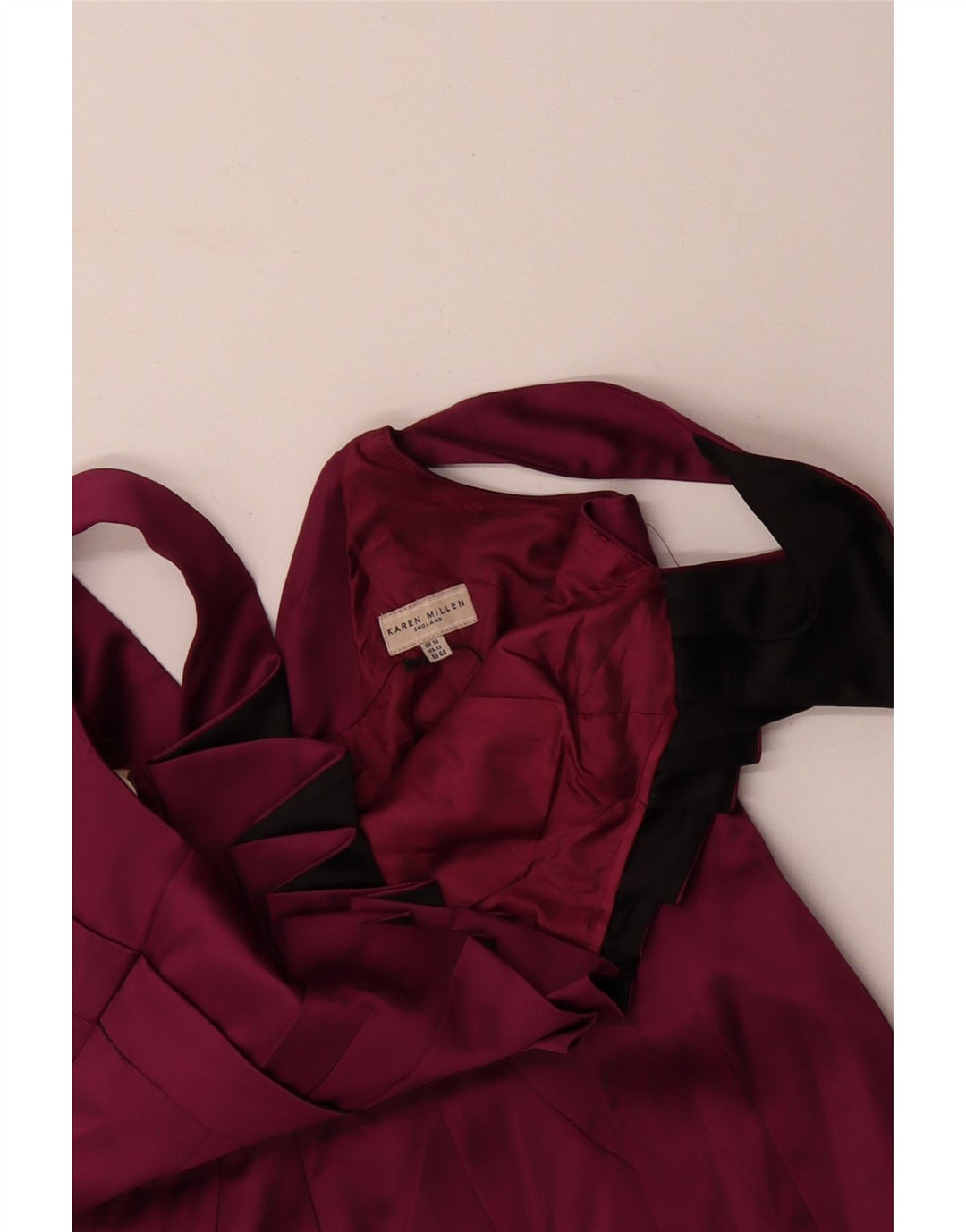 KAREN MILLEN Dame Ærmeløs Bodycon Dress UK 16 Large Burgundy Acetate