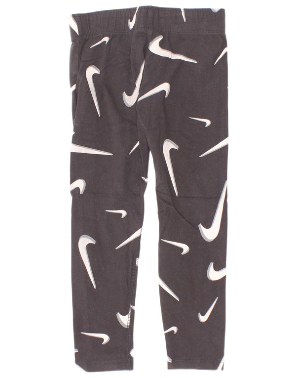 Puma Girls Tight Fit Grafiske Leggings 6-7 år XS Sort bomuld