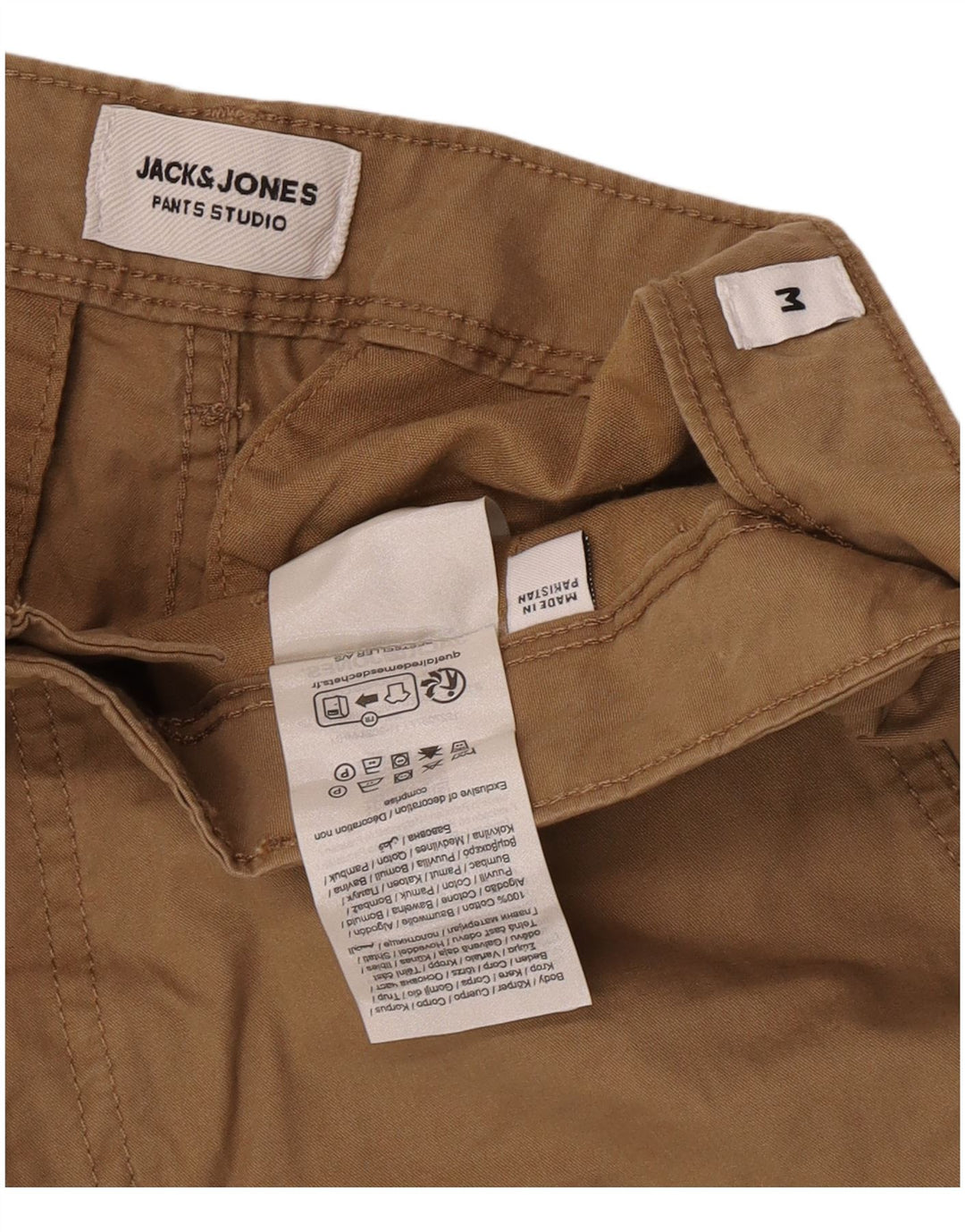 Jack & Jones Herre Cargo Shorts Medium W32 Beige Bomuld