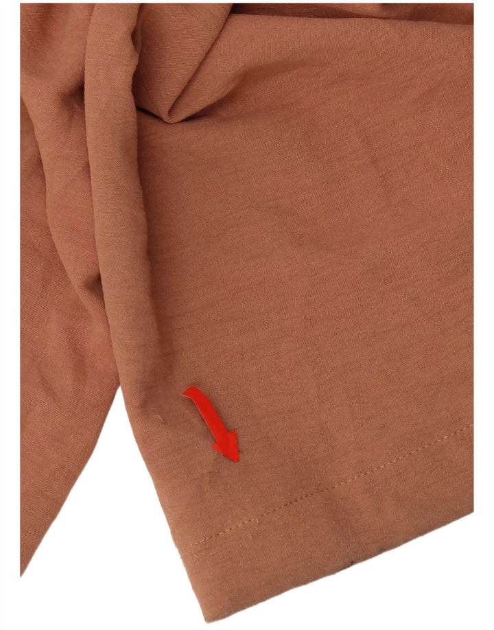 Zara kvinders brede ben Casual bukser store W32 L32 brun polyester