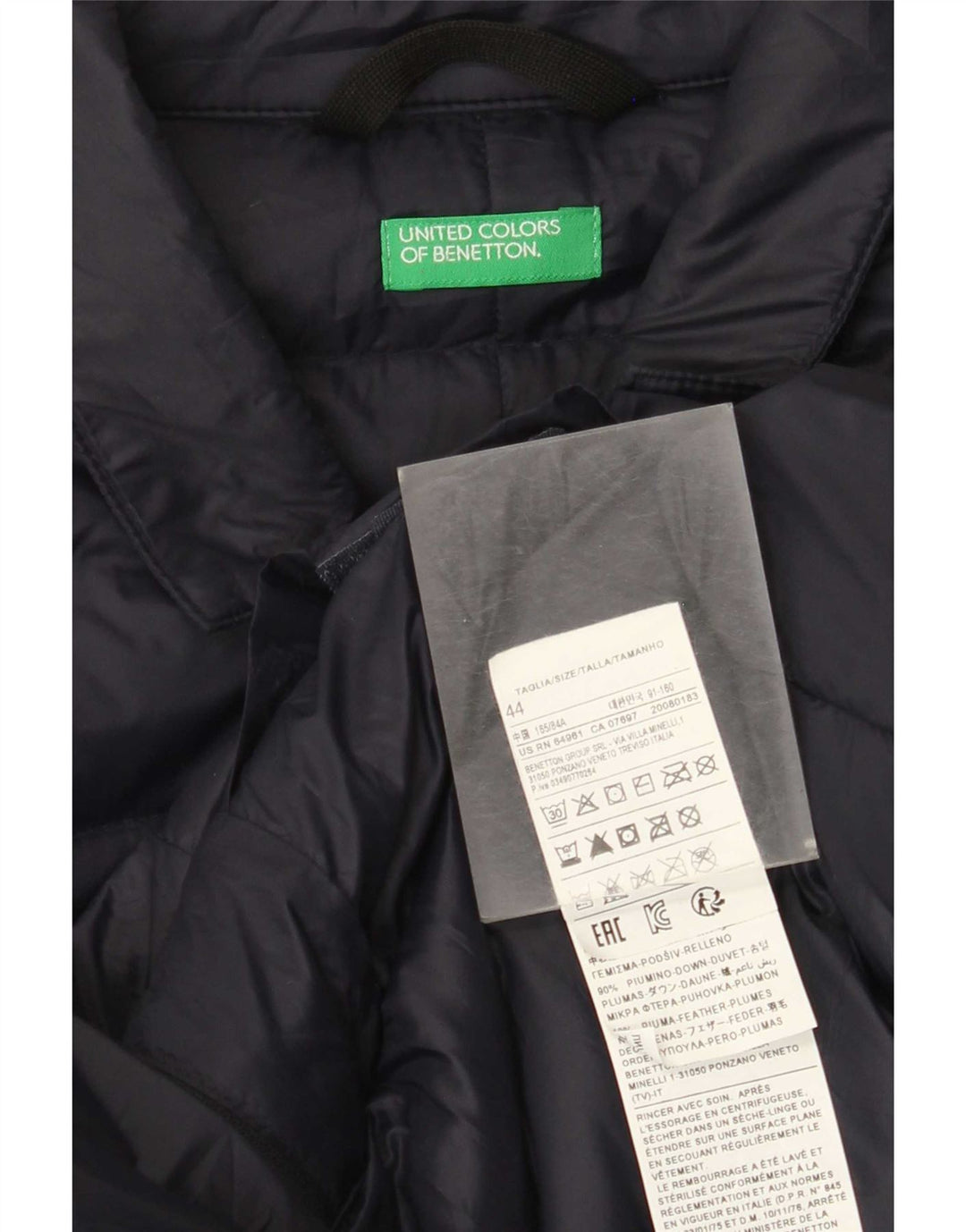 Benetton Polstret Herrejakke IT 44 XS Marineblå polyamid