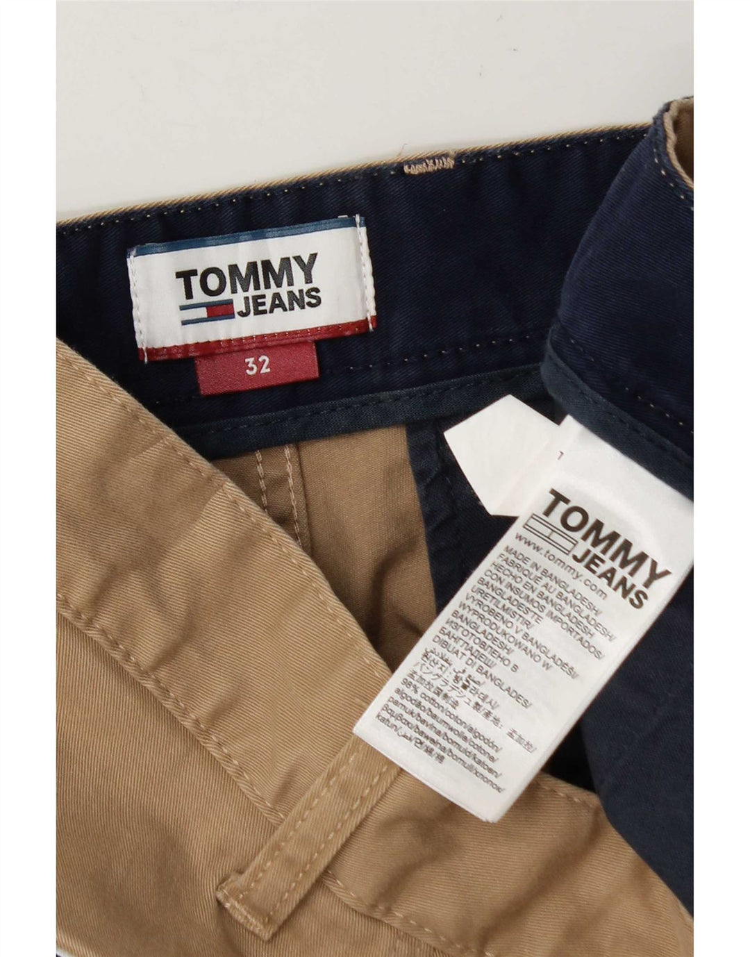 Tommy Hilfiger Herre Chino Shorts W32 Medium Beige Bomuld