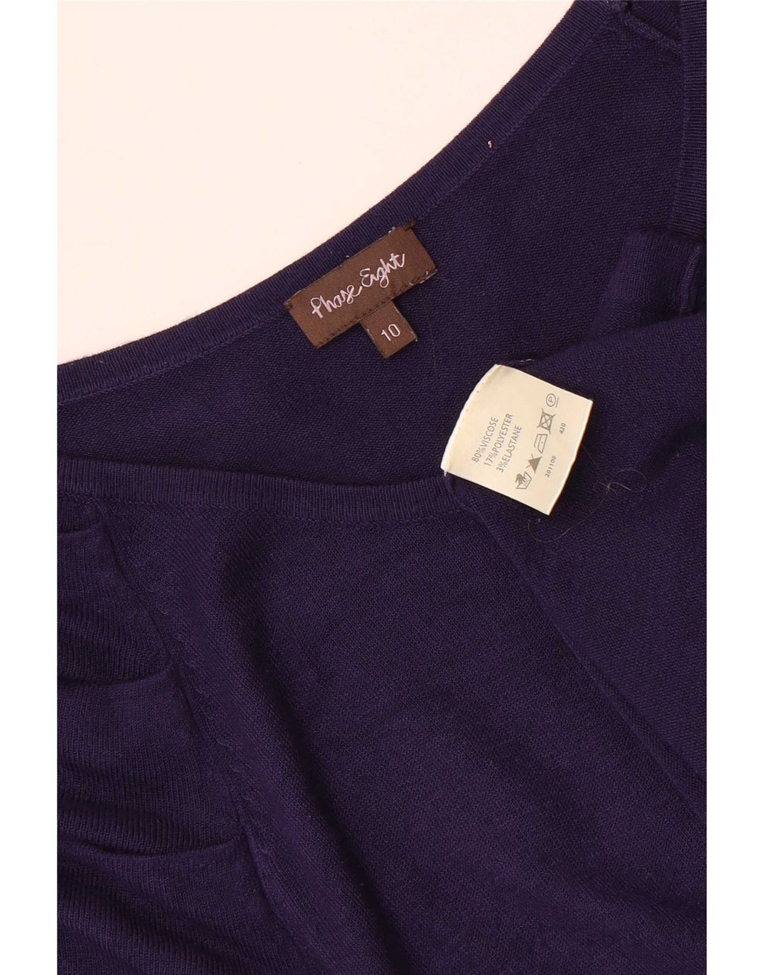 Phase Eight Dame A-Line Kjole UK 10 Small Purple Viscose