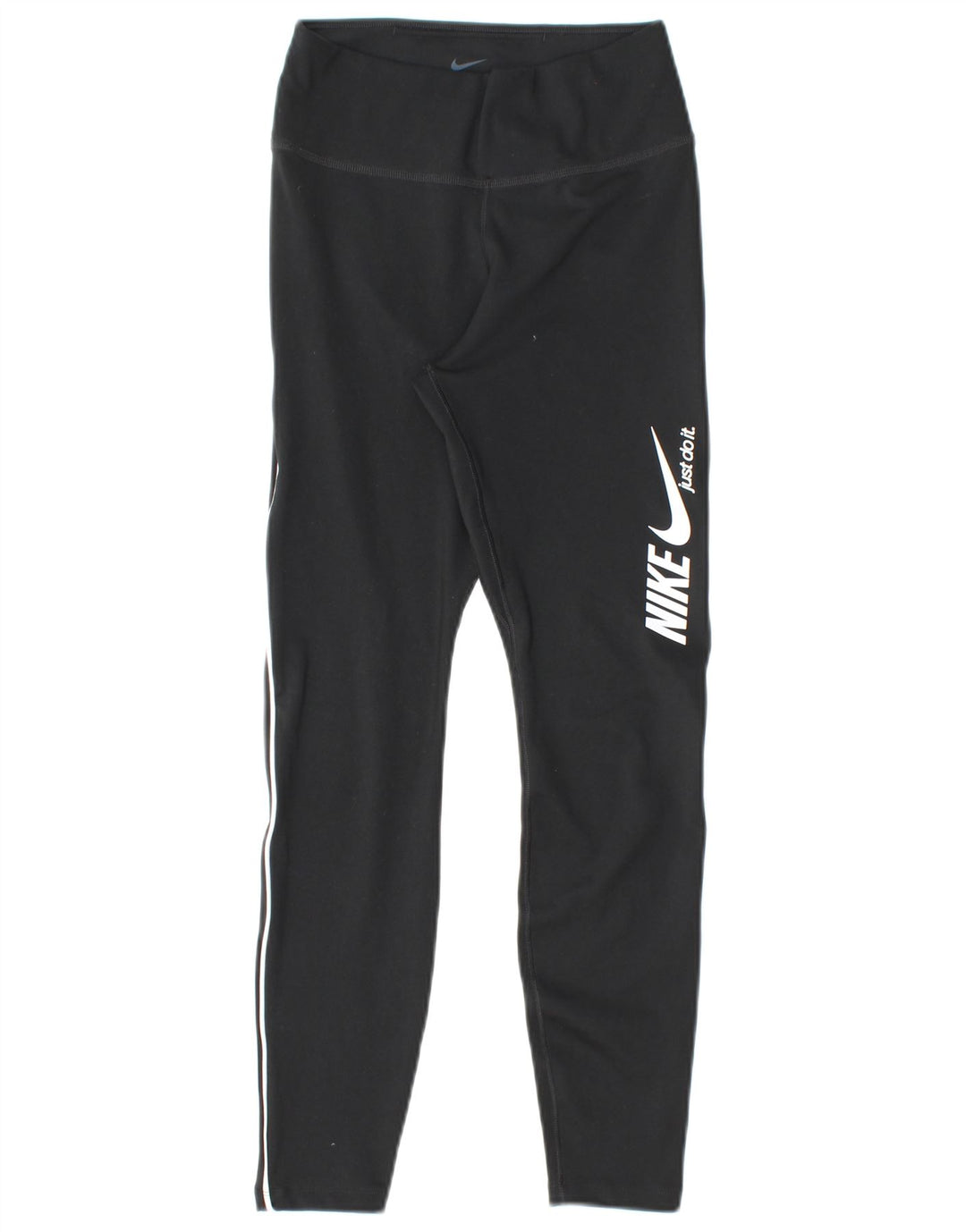 NIKE Womens Dri Fit Graphic Leggings UK 4 XS Black Polyester