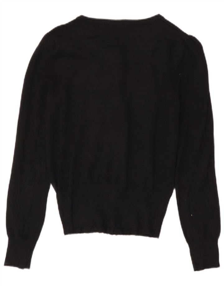 Marks & Spencer Womens Crop Cardigan Sweater UK 8 Small Black Viscose