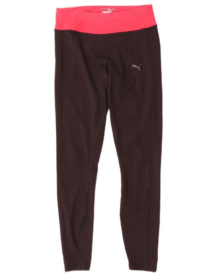 Puma Womens Leggings UK 8 Small Black Colourblock
