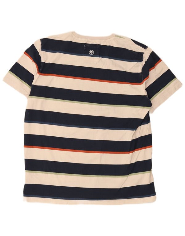 Fat Face Herre T-Shirt Top XL Marineblå Stribet Bomuld