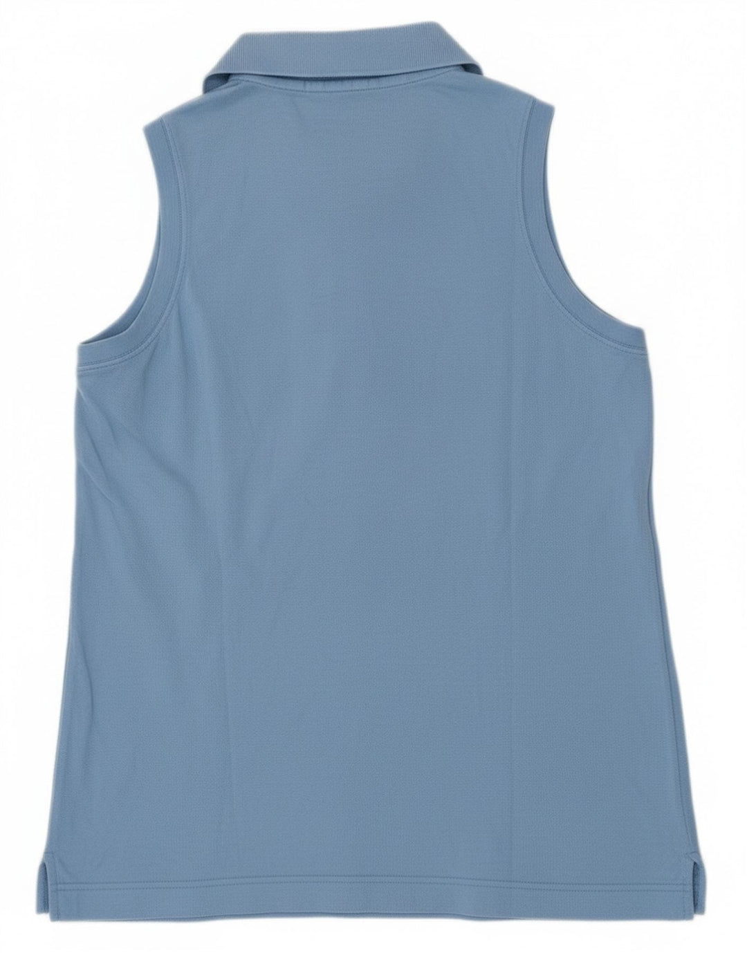 Sergio Tacchini Dame ærmeløs poloshirt UK 12 Medium Blue Cotton