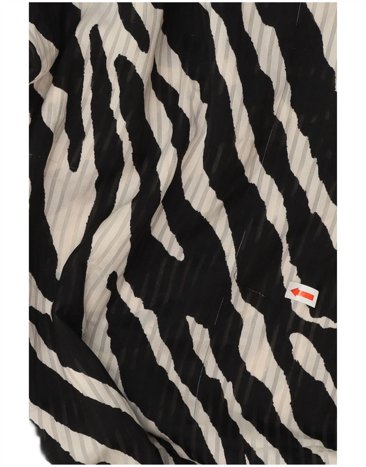 ZARA langærmet slå-om-kjole til kvinder UK 12 Medium Black Animal Print