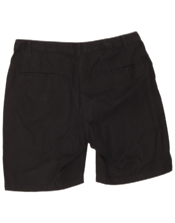 Marks & Spencer Chino Shorts til kvinder UK 12 Medium W30 Sort Bomuld