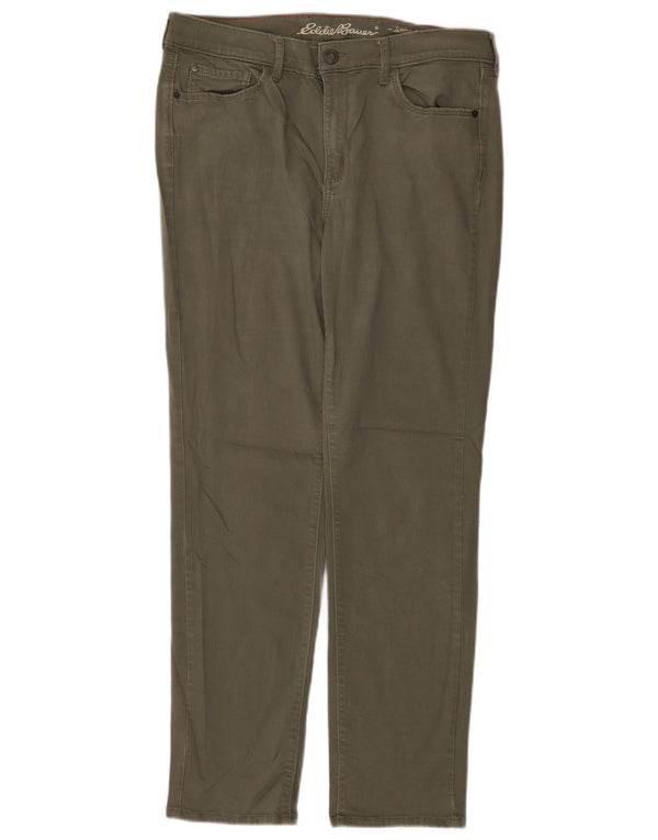Eddie Bauer Dame let kurvede Casual Bukser US 14 XL W34 L30 Khaki