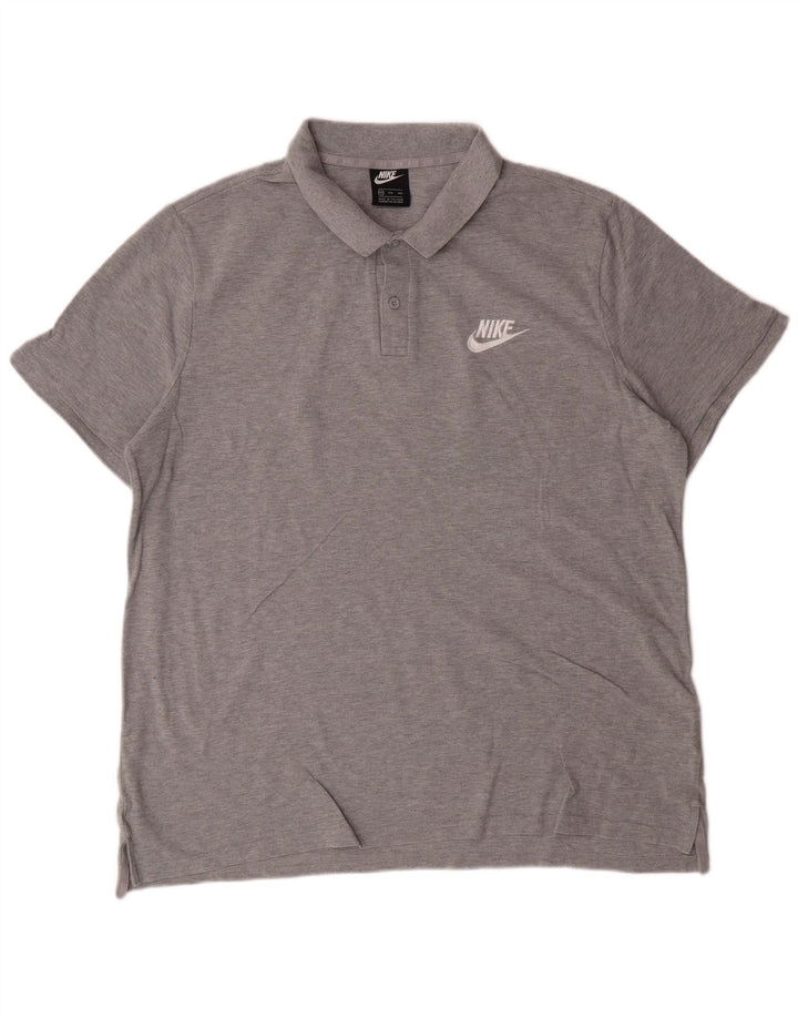 NIKE Poloshirt til mænd 2XL Grå Bomuld
