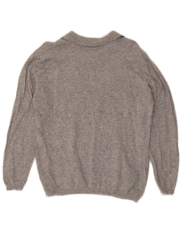 Chicc dame polo-hals sweater UK 18 XL Grå Argyle/Diamond Wool